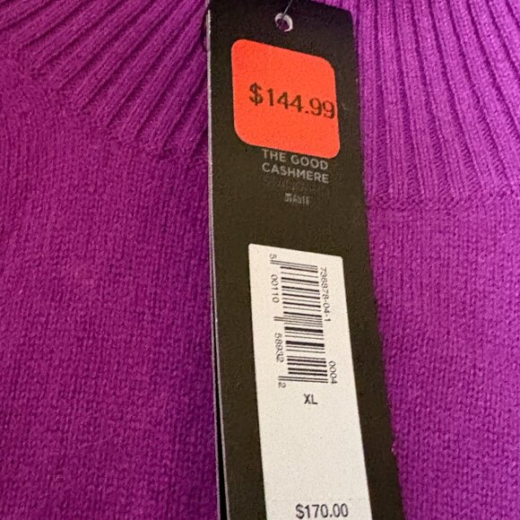Banana Republic Sz XL Cashmere Mock-neck woman Fuschia sweter $170 - Picture 8 of 13